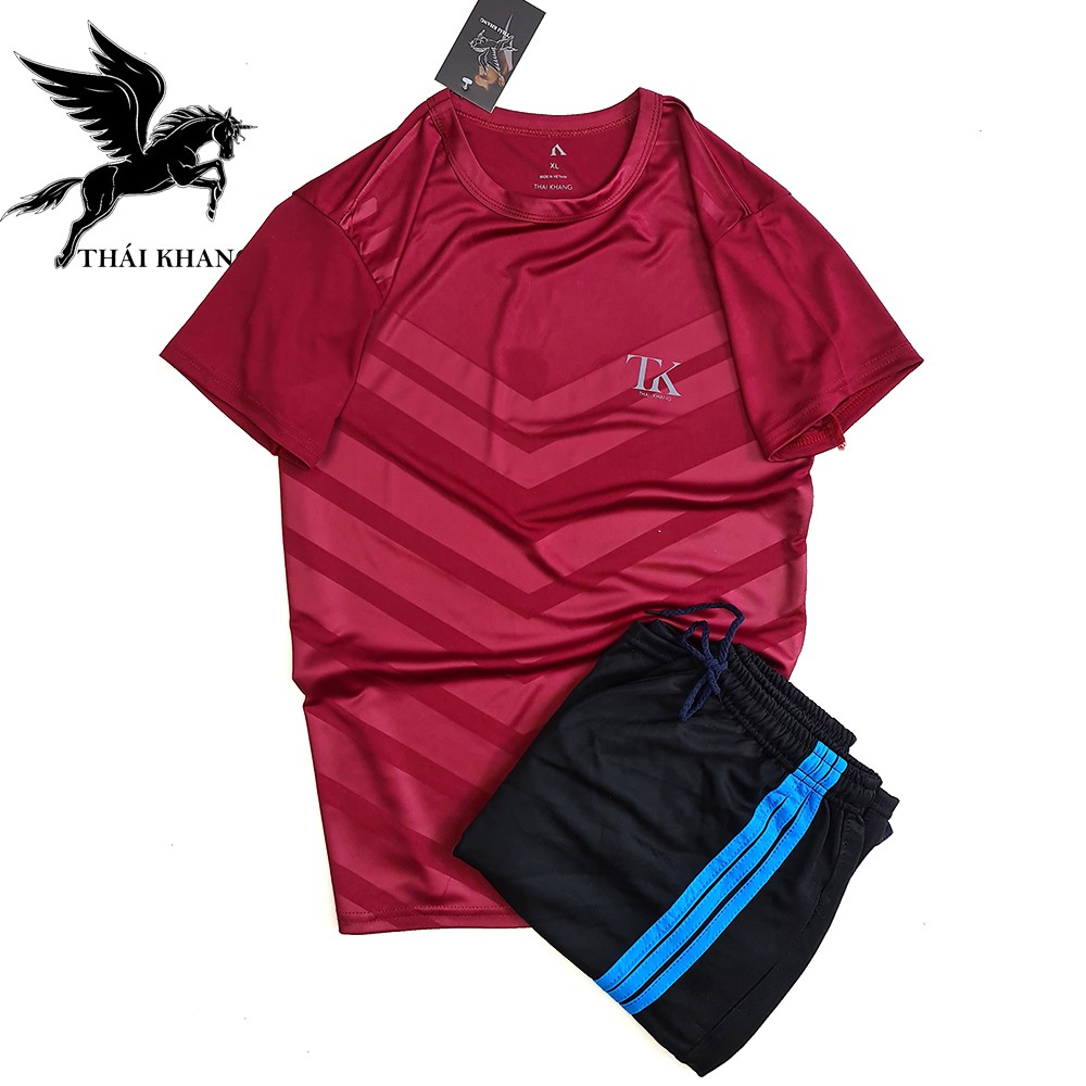 Bộ thể thao nam vải mềm siêu mát loại bộ quần áo thể thao hè thun lạnh mặc mát BTT 01 | BigBuy360 - bigbuy360.vn