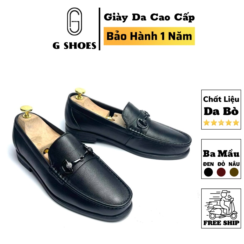 Giày lười da nam kiểu dáng Horsebit Loafer chất liệu da bò thật bảo hành 1 năm - Mã T114