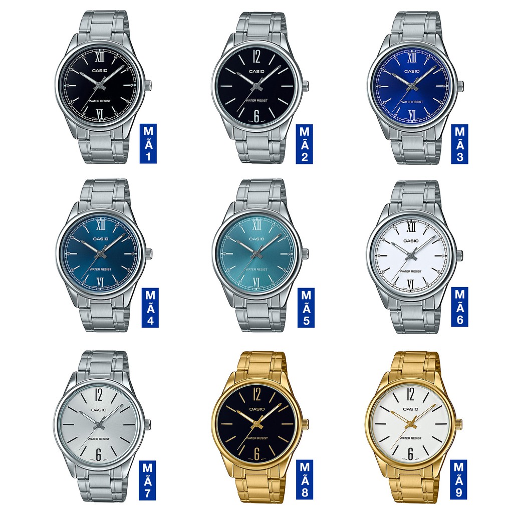 Đồng hồ nam dây kim loại Casio Standard chính hãng Anh Khuê MTP-V005 Series