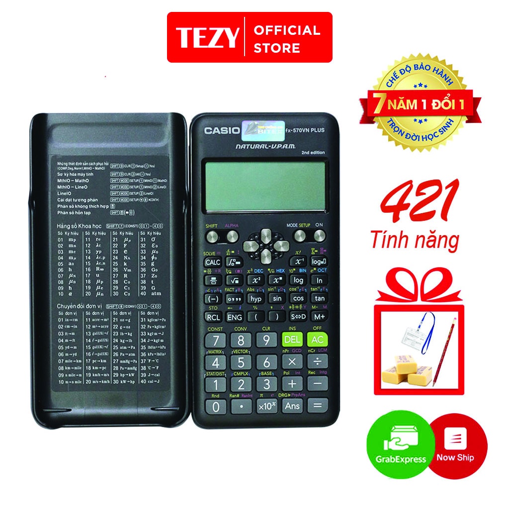 Máy Tính Casio FX 570VN Plus New 2nd Edition Nhập Khẩu Thái Lan 7 Năm Bảo Hành Chính Hãng 417 Tính Năng TEZY BOOKS