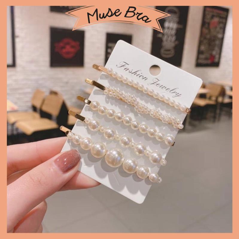 [Giá sỉ] Set 5 Kẹp Tóc Đính Hạt Xinh Xắn