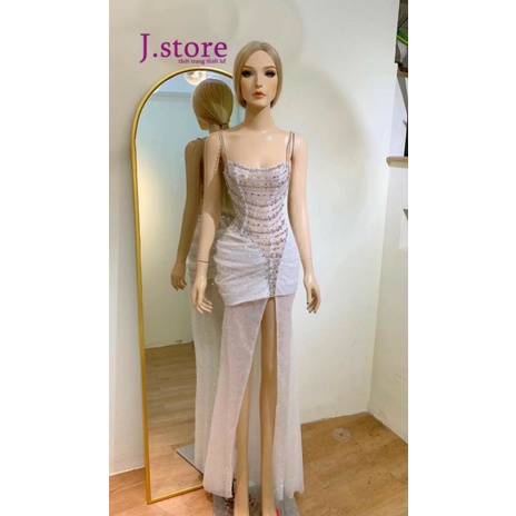 Đầm da hội kim sa đá kết đá kèm hình chup thật