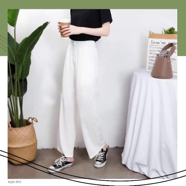 [Nhập VUVANHAT giảm ngay 5%]Quần ống rộng nữ vải đũi kiểu quần Culottes