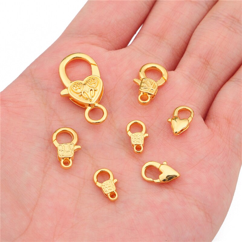 Khóa kiểu tôm hùm kim loại mạ vàng 18K tiện dụng làm trang sức DIY