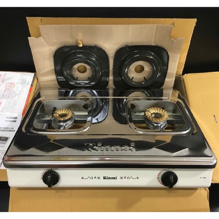 Bếp gas đôi Rinnai RV-365N Mặt inox không gỉ, Bảo hành chính hãng 2 năm