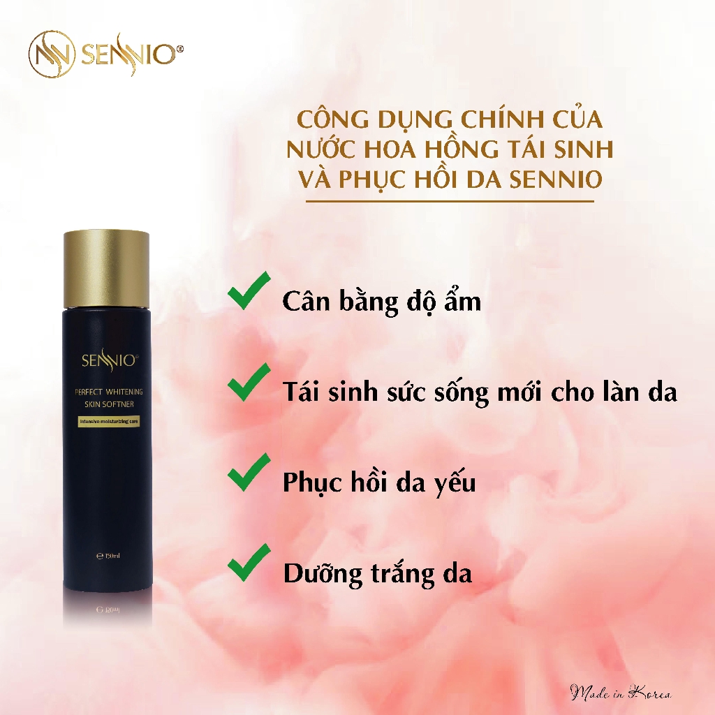 [HÀNG NHẬP KHẨU] Nước Hoa Hồng Tái Sinh Và Phục Hồi Da SENNIO Perfect Whitening Skin Softner