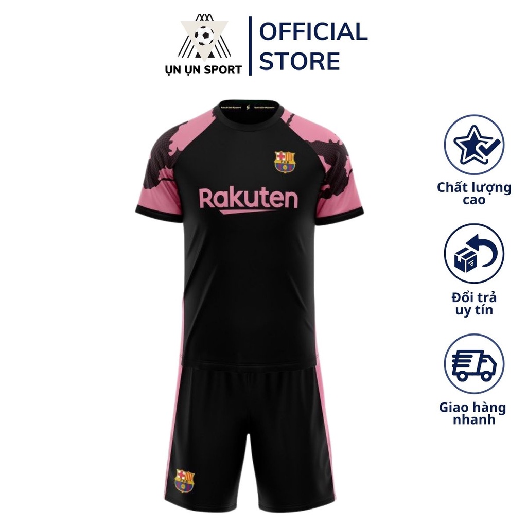 Quần Áo Đá Bóng Nam Nữ Barcelona Đồ Bộ Thể Thao Đá Banh Tay Ngắn Chất Vải Thun Lạnh Mùa Giải 2021-2022