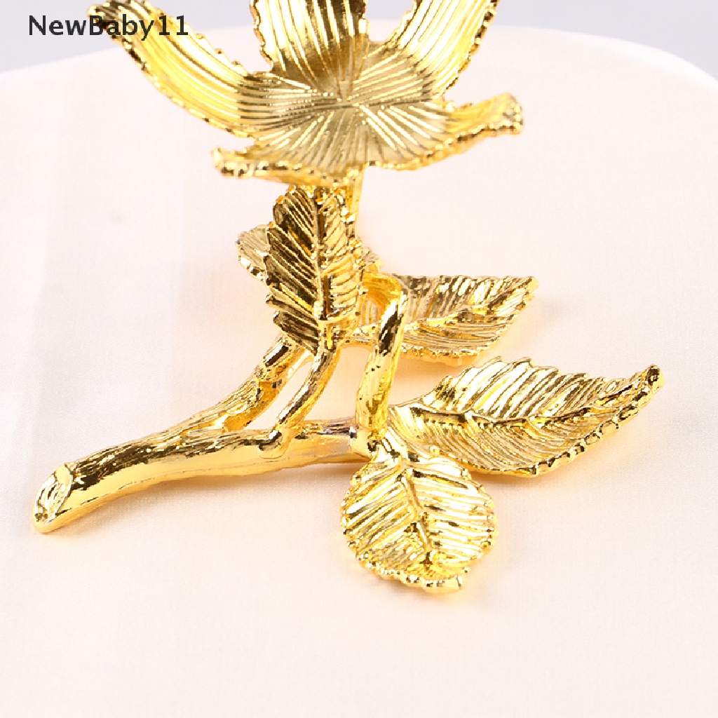 Newbaby Giá Đỡ Kim Loại Hình Quả Cầu Pha Lê Màu Vàng Kim Sliver Hình Lá Cây Hỗ Trợ Đá