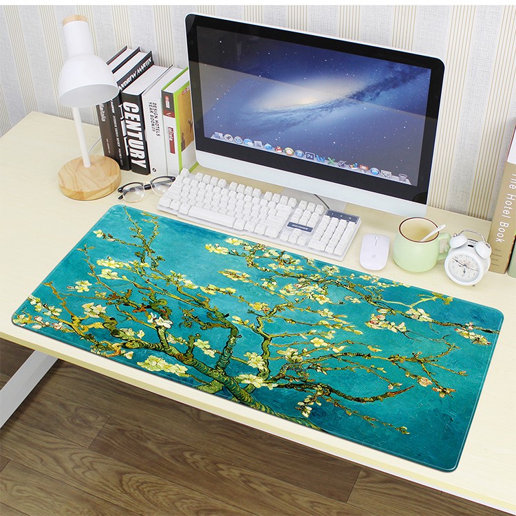 Van gogh Tấm Lót Chuột Dày Dặn Họa Tiết Bầu Trời Sao Thời Trang Đơn Giản