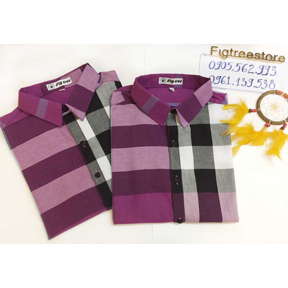 ÁO SƠ MI CẶP FIGTREE BBR TÍM SIÊU NGỌT NGÀO!
