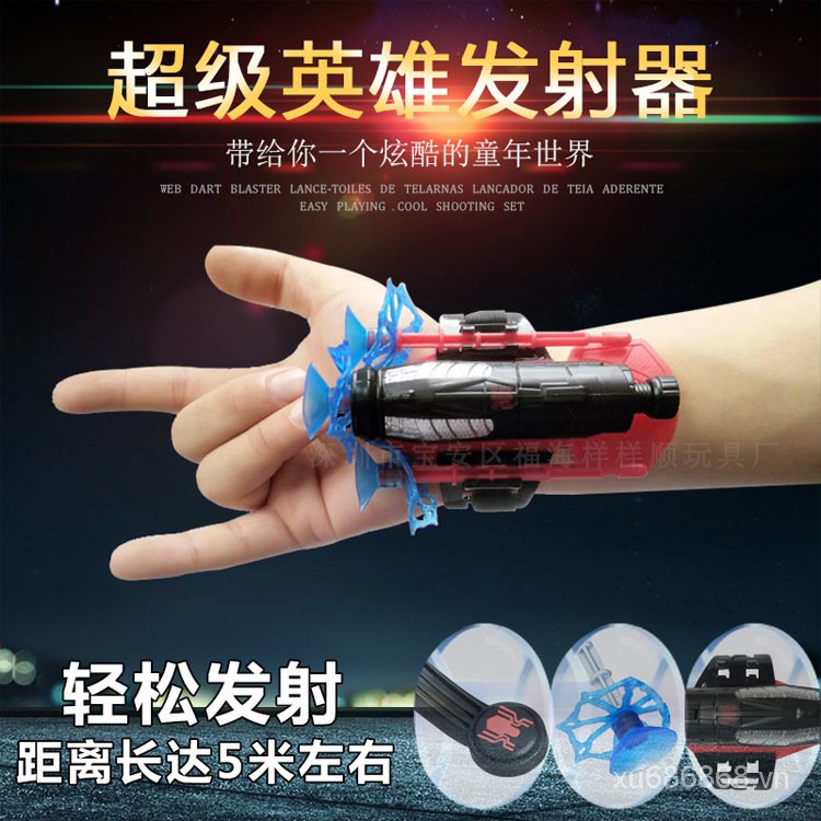 Người Nhện Phóng Máy Phát Dây Đeo Tay Quà Tặng Mát Mẻ Quà Tặng Sinh Nhật Trẻ Em Găng Tay Thiết Bị Súng Bắn Đạn Mềm