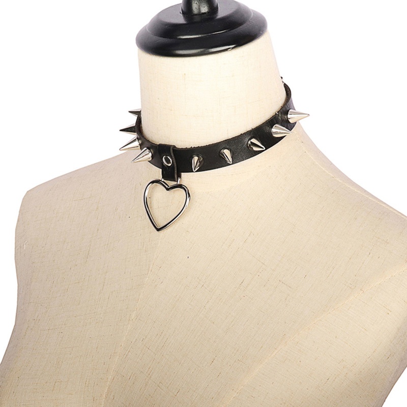 Vòng Cổ Choker Da Pu Phong Cách Gothic Punk Có Thể Điều Chỉnh Cho Nam Và Nữ