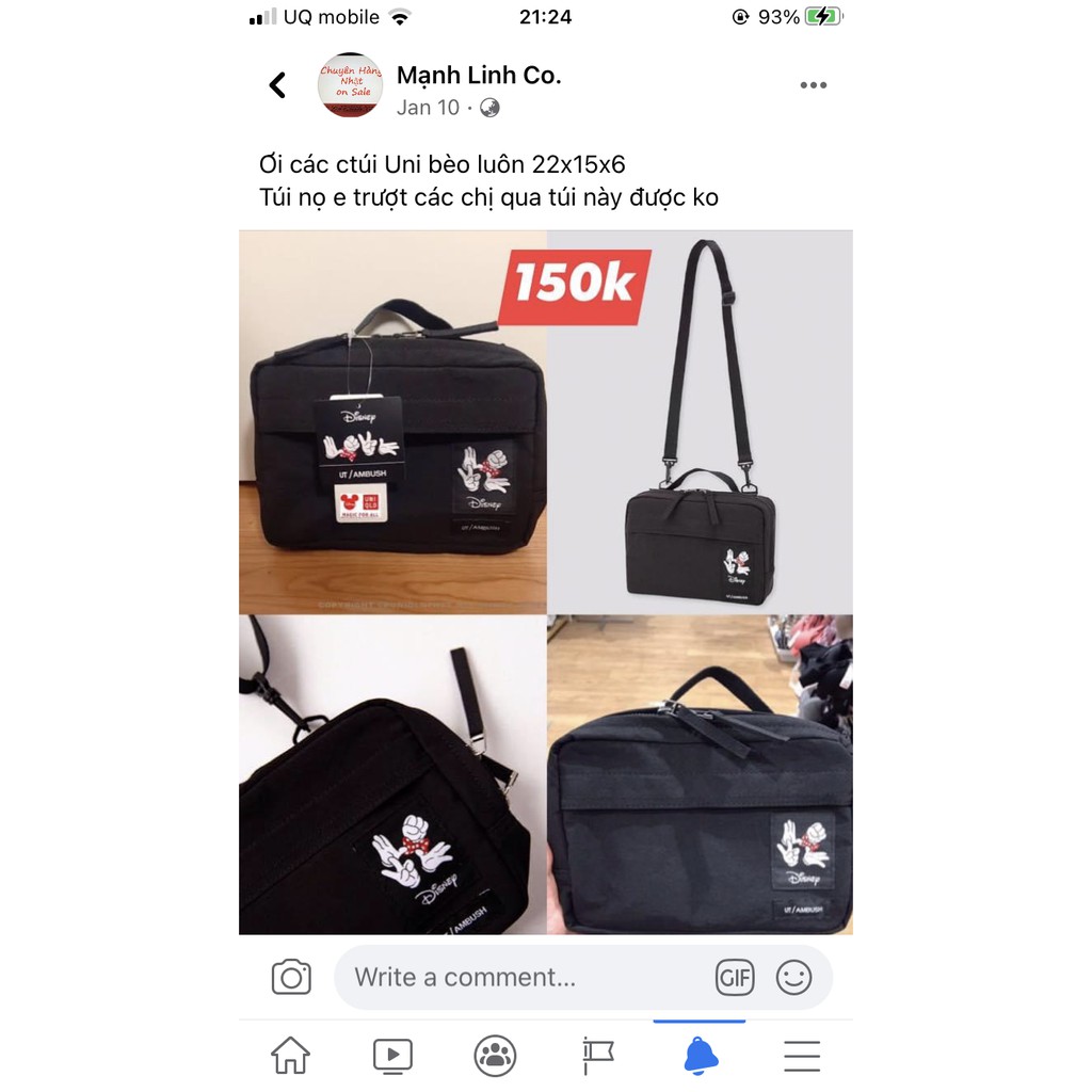 Túi u ni qlo 22x15x6cm