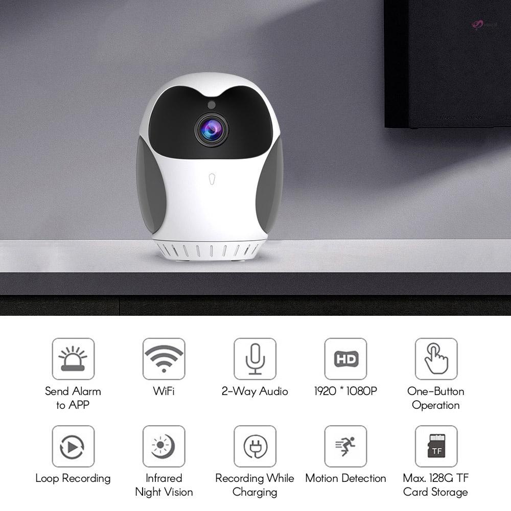 Camera an ninh mini nhìn đêm độ phân giải cao 2 chiều 1080P với đế xoay 360 độ cho gia đình
 | BigBuy360 - bigbuy360.vn
