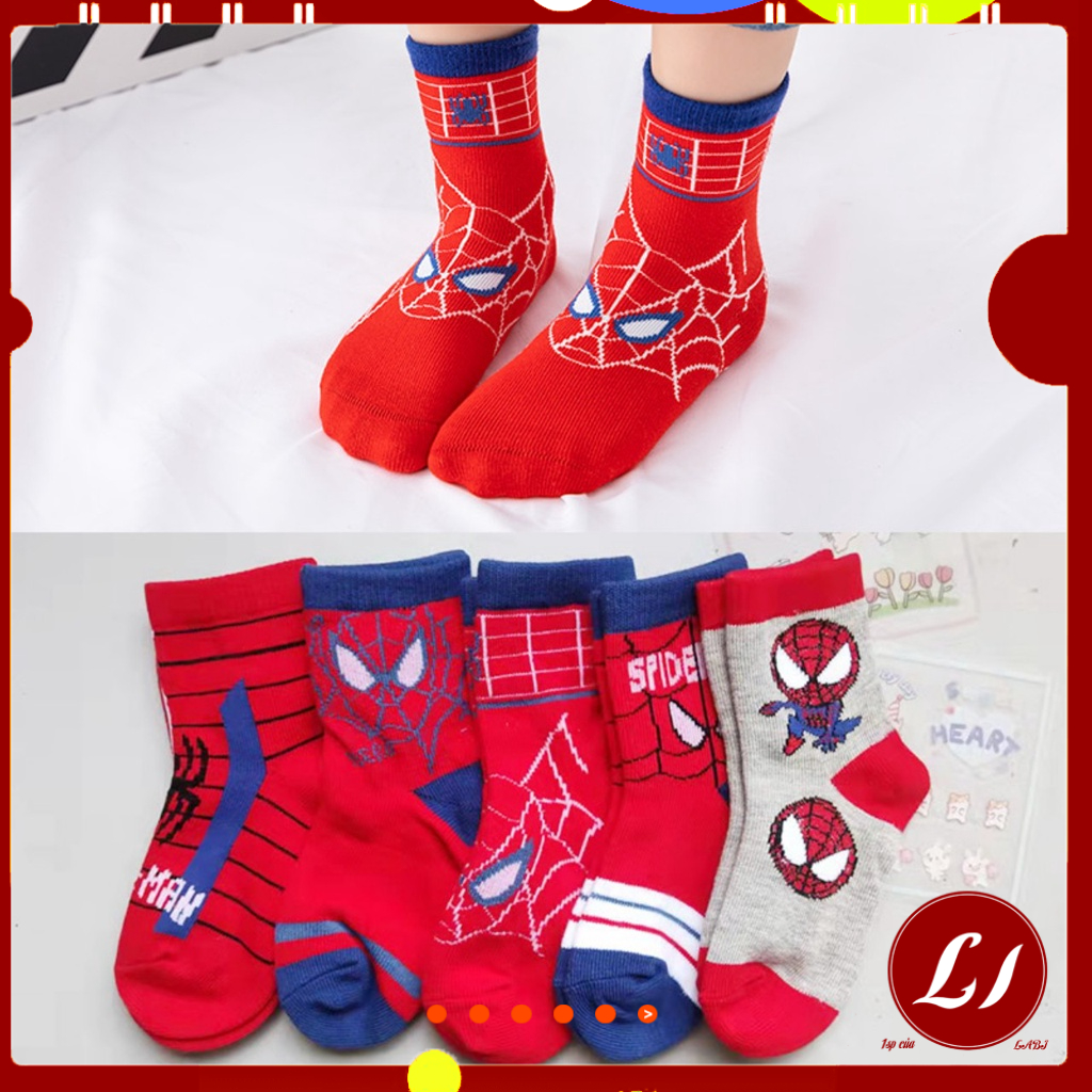 SET TẤT SIÊU NHÂN NHỆN cao cổ mẫu mới nhất cho các bé từ 3 - 8 tuổi