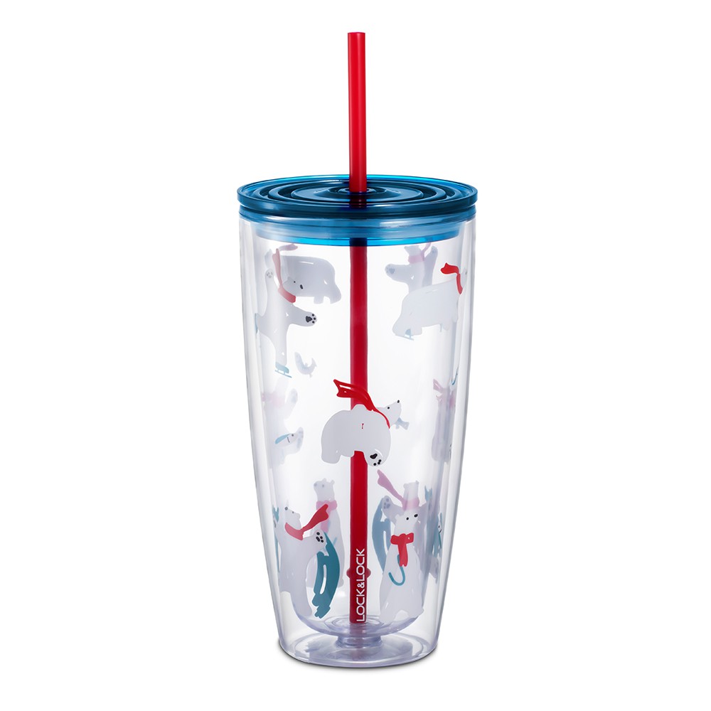 Ly nhựa có ống hút Lock&Lock, 750ml - Màu Xanh nước biển HAP507BLU | BigBuy360 - bigbuy360.vn