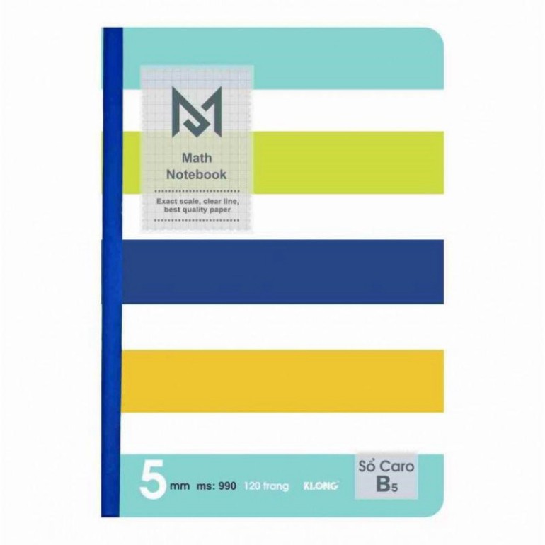 Vở may dán gáy KLONG Caro B5 - 120 trang - MS: 990