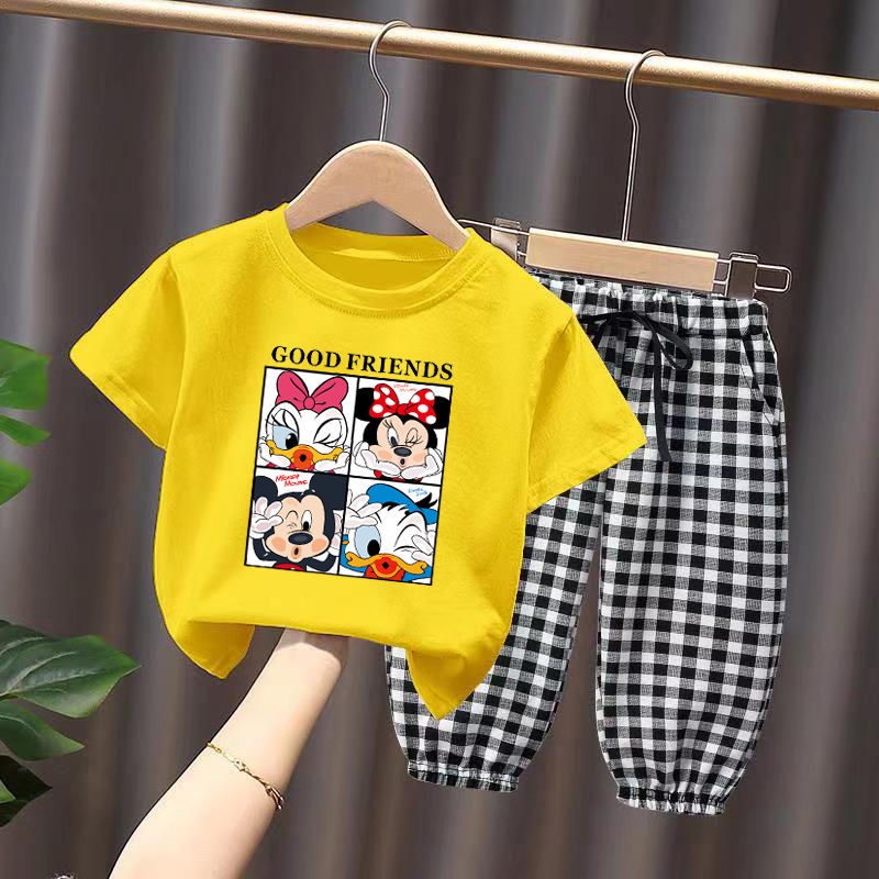 Set Áo Thun Ngắn Tay Và Quần Dài Chống Muỗi Thời Trang Hàn Quốc Cho Bé