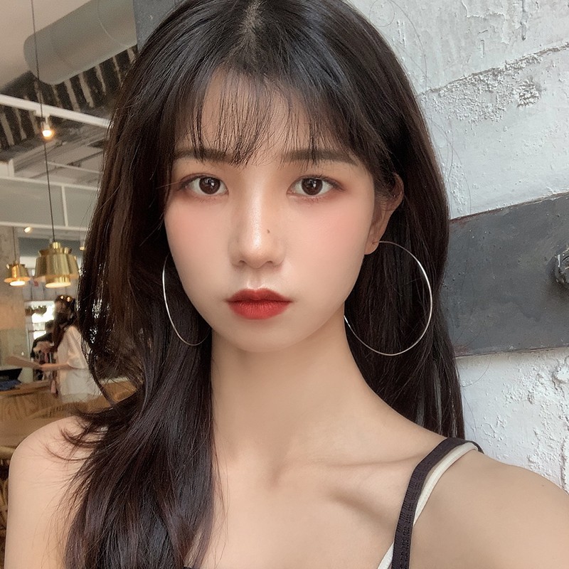 Bông Tai Hình Tròn Đơn Giản Theo Phong Cách Hàn Quốc Dành Cho Nữ