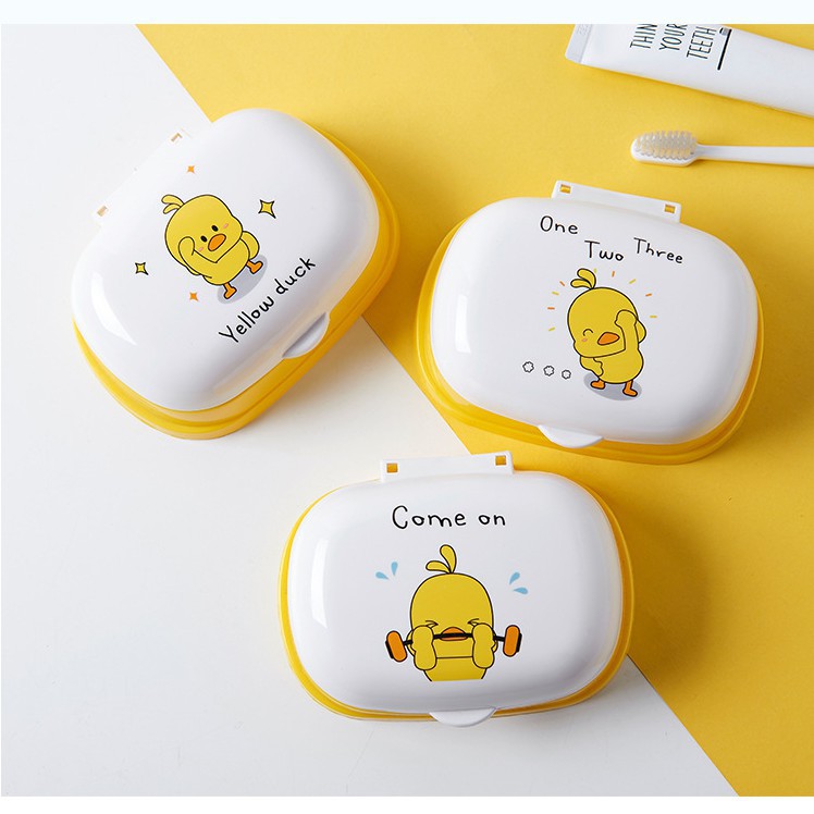 Bộ cốc đánh răng kèm hộp đựng xà phòng in hình siêu dễ thương