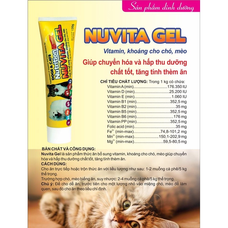 Gel Dinh Dưỡng Nuvita Gel Bổ Sung Dinh Dưỡng, Khoáng, Vitamin Cho Chó Mèo