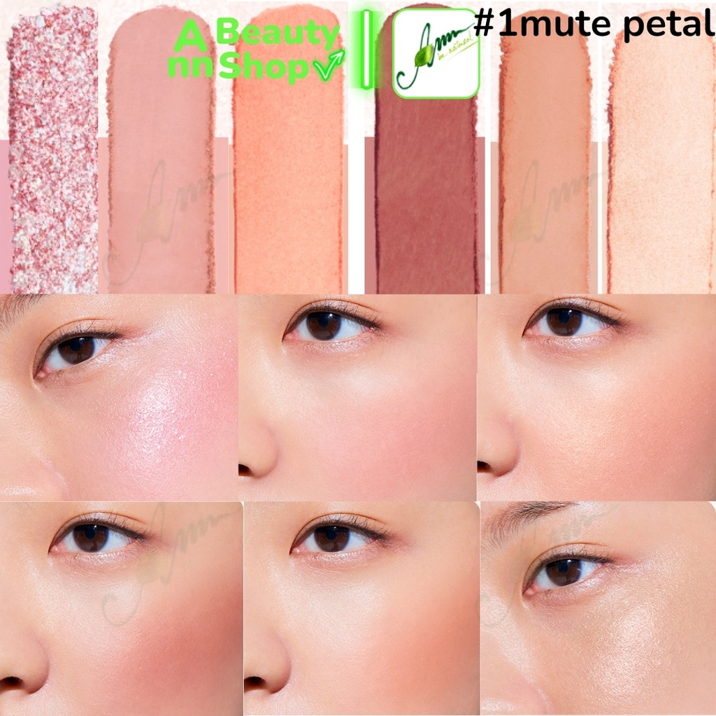 Bảng phấn má hồng, tạo khối 6 màu của Clio Pro Palette Mute