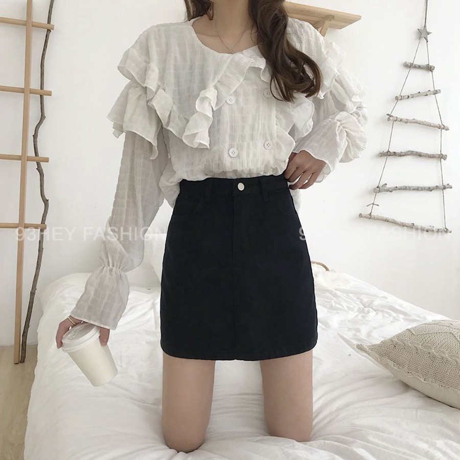 Chân Váy Chữ A Vải Denim Dáng Ngắn Lưng Cao Phong Cách Hàn Quốc CV04 | BigBuy360 - bigbuy360.vn