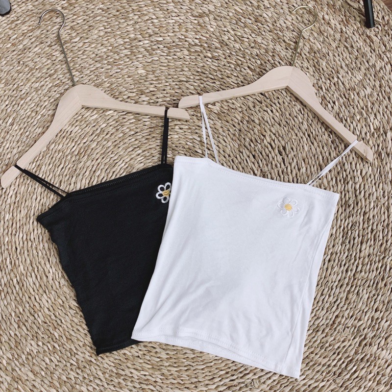Áo Quây 2 Dây Hoa Cúc Croptop Dáng Ôm Chất Thun Mịn Bozip A340 | BigBuy360 - bigbuy360.vn