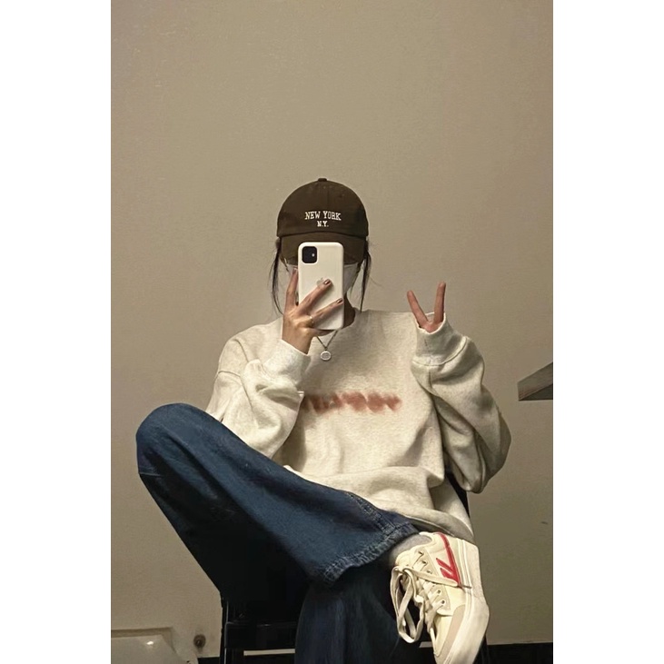 NRVP Áo Hoodie Nữ Tay Dài Dáng Rộng Thời Trang Phong Cách Hàn Quốc