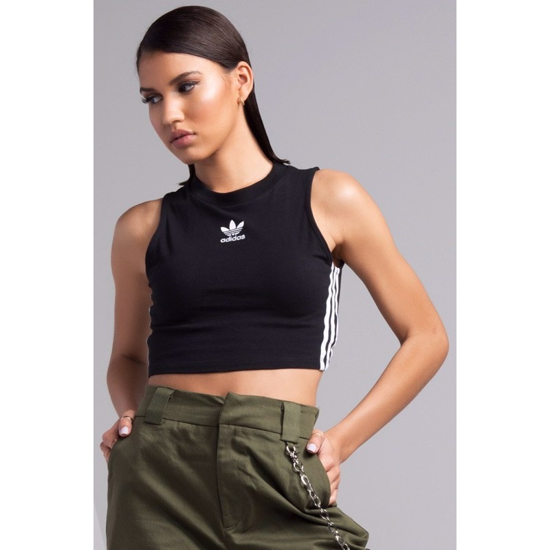 [Mã ZAMZA10 giảm 10k đơn 150k] Áo croptop sát nách adidas dáng ôm siêu xinh chính hãng