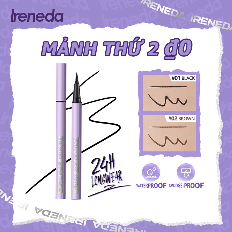 Ireneda Bút Kẻ Mắt Dạng Lỏng Chống Nước Bền Màu Suốt 24h