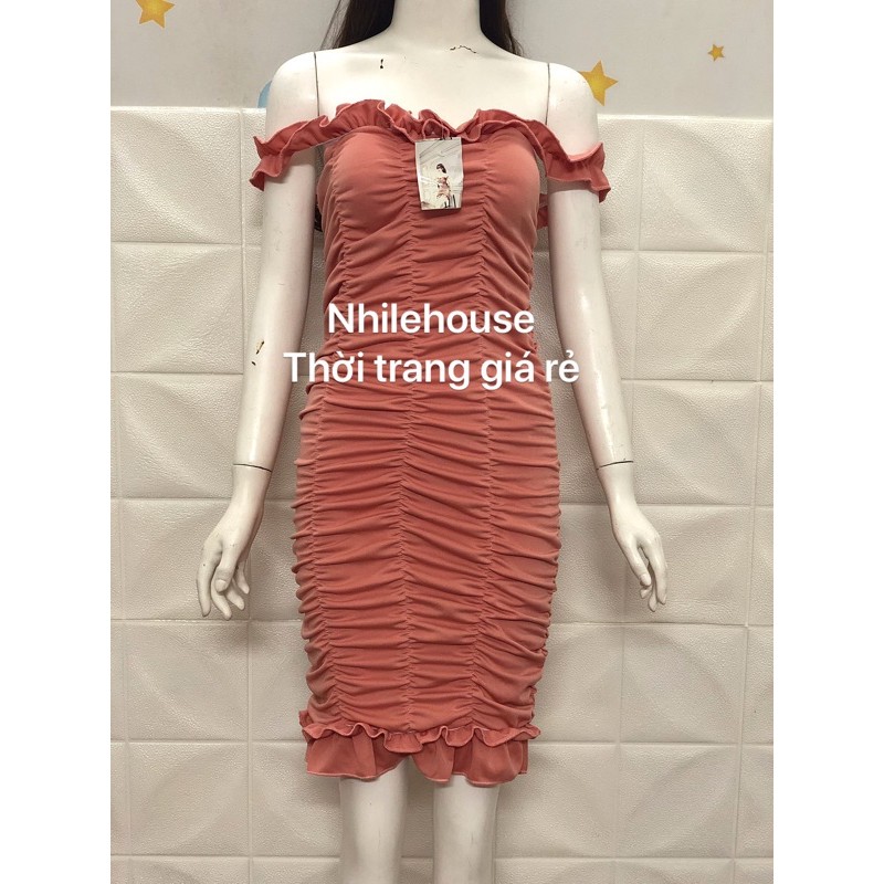 🌹 ĐẦM DỰ TIỆC ÔM TRỄ VAI NHÚN THÂN TRƯỚC SAU MÚT NGỰC GIÁ RẺ