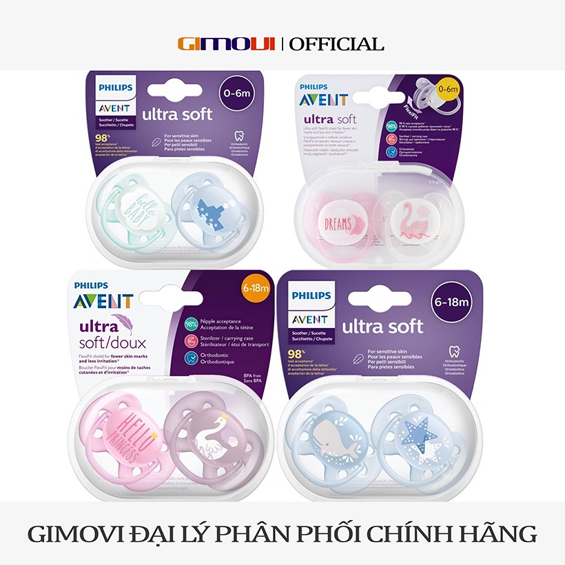 Ty giả Avent Ultra Soft mẫu mới, đầu dẹt chính hãng Philip Avent GIMOVI phân phối chính hãng