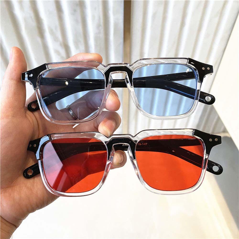 Kính Mát Chống Tia UV400 Tròng Trong Suốt Chống Phản Quang Phong Cách Vintage Dành Cho Nữ
