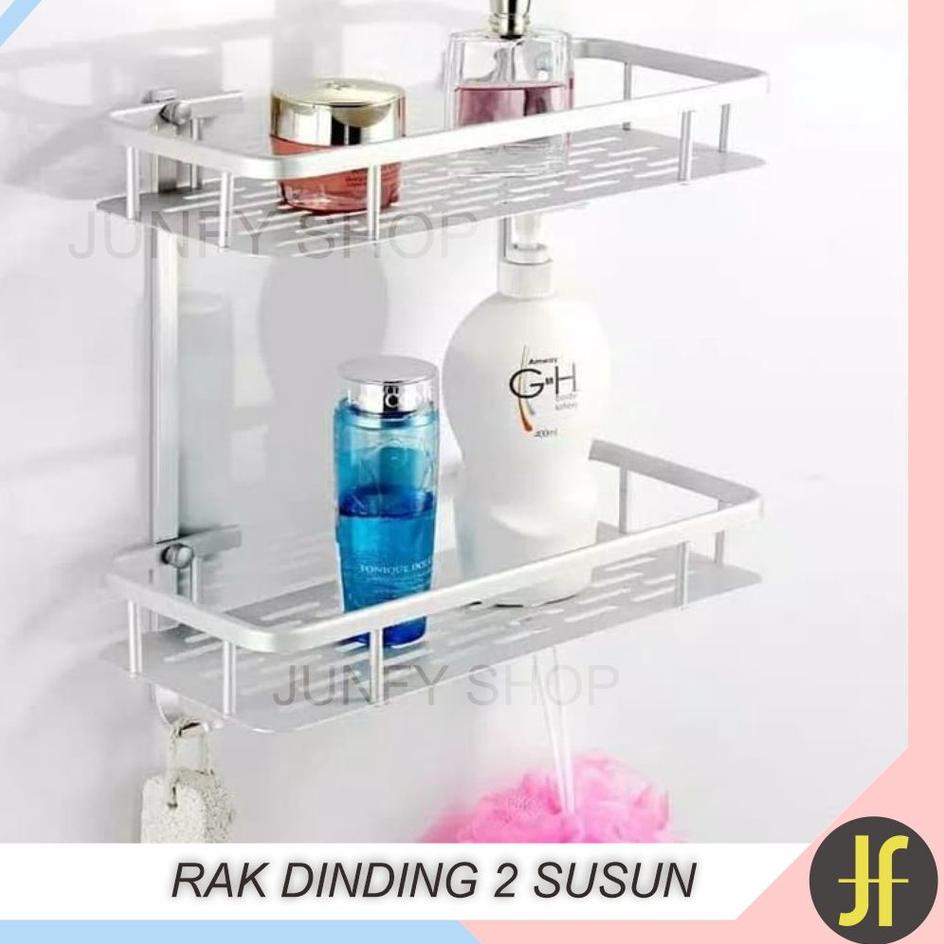 Kệ Nhôm 2 Tầng Treo Tường Đựng Đồ/Xà Phòng Đa Năng J085