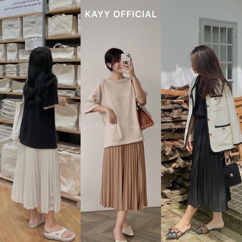 Chân váy xếp li mềm - Cvxlm (ảnh thật tự chụp )