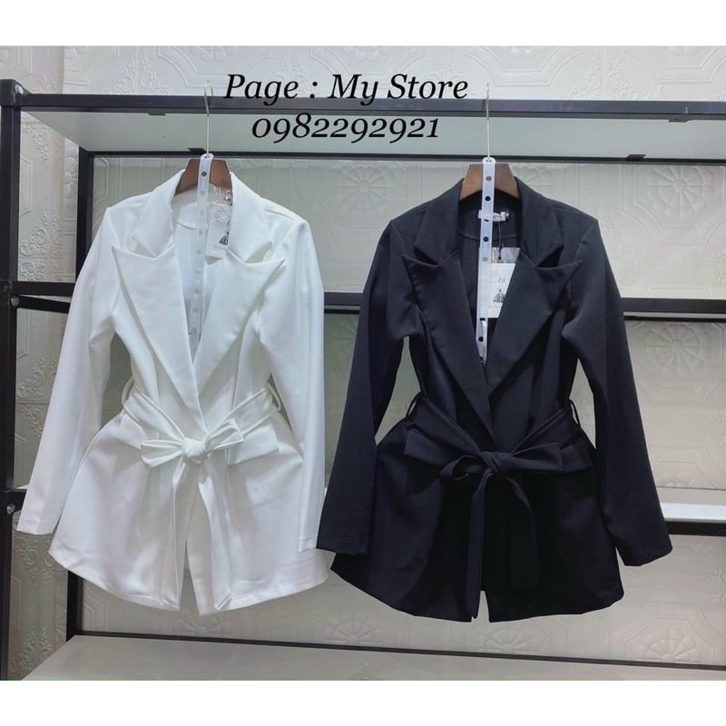 Áo khoác blazer chất tuyết mưa cột eo sang chảnh ( kèm ảnh thật ) | BigBuy360 - bigbuy360.vn