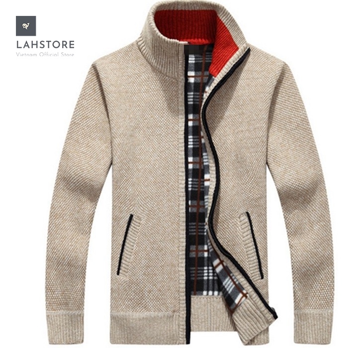 Áo khoác len nam cao cổ trần bông LAHSTORE, kiểu dáng thanh lịch, chất liệu dày dặn cao cấp