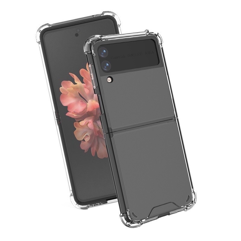 Samsung Z Flip 4 5G , Z Flip 3 5G_Ốp lưng trong dẻo viền mềm có gù 4 góc trong suốt đẹp sang trọng