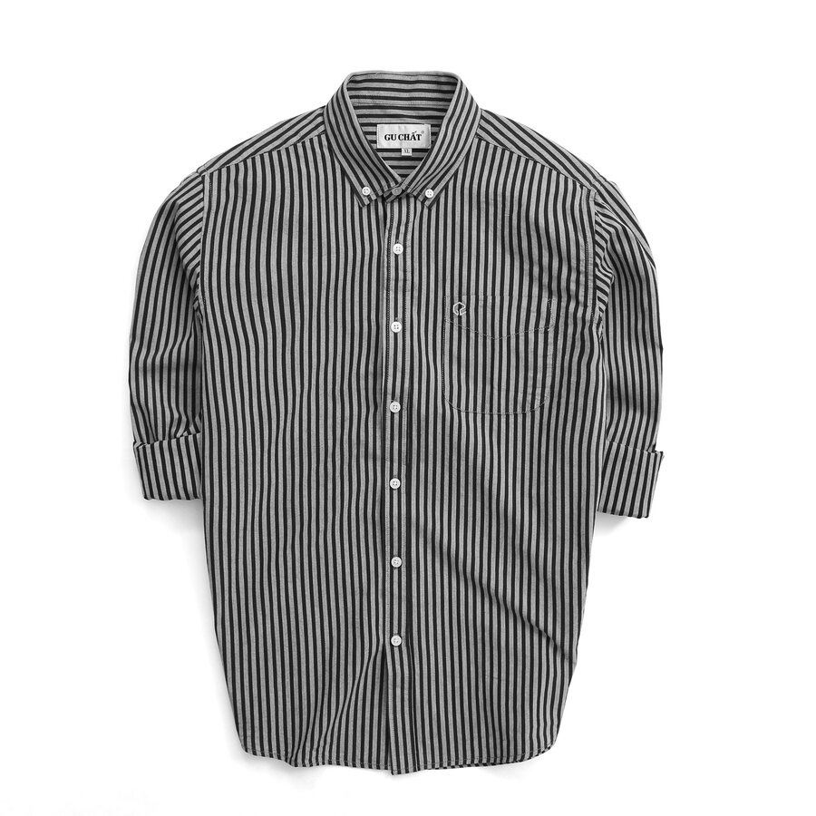 Áo Sơ Mi Nam Dài Tay GU CHẤT, Phối Sọc Lịch Thiệp, Chất Vải Cotton Mềm Mại, Thông Thoáng - GUSM45