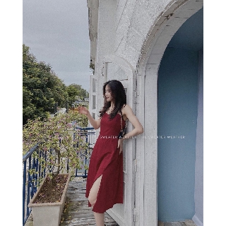 Váy hai dây maxi xẻ đùi