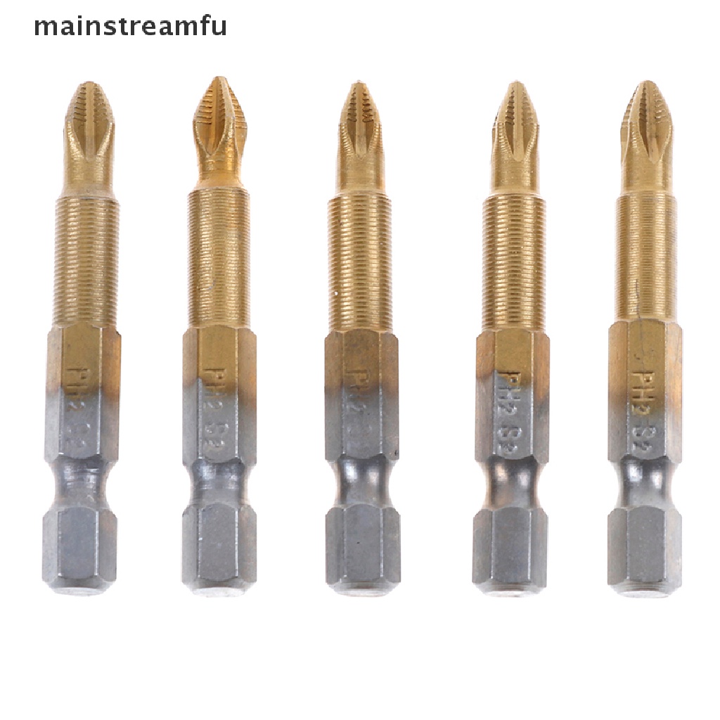 Bộ 5 Đầu Tuốc Nơ Vít Điện Lục Giác PH2 Phủ Titan Bền Chống Trượt 50mm