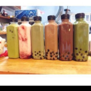 Chai nhựa vuông❤️350ml❤️nút đen