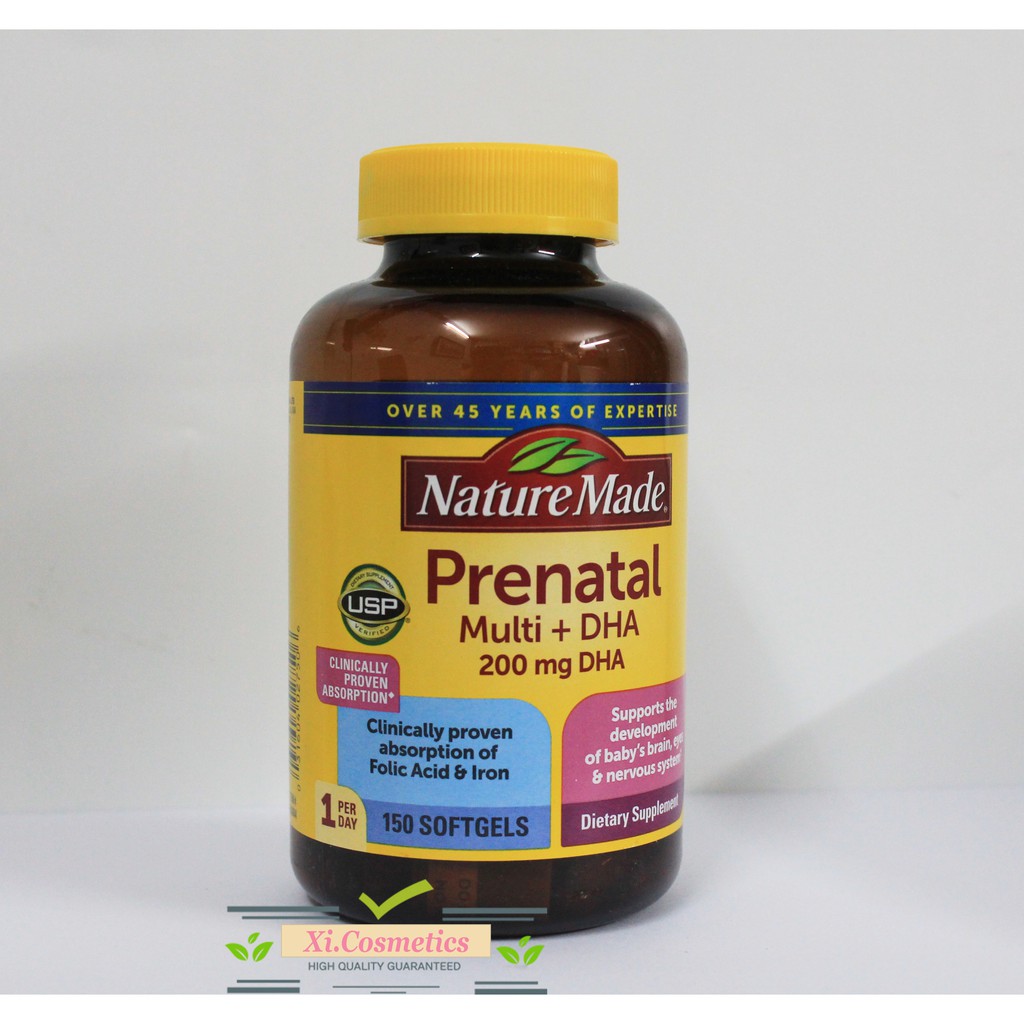 Vitamin tổng hợp cho bà bầu Mỹ Nature Made Prenatal Multi DHA 150 viên