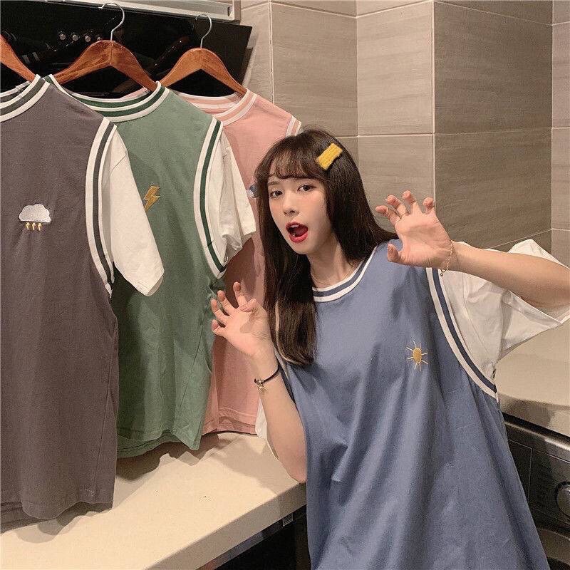 Áo thun tay lỡ nam nữ From rộng, áo phông Unisex thêu hình thời tiết cực chất