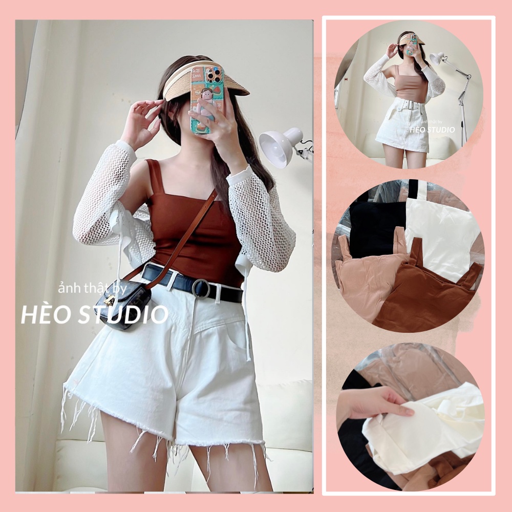 Áo Hai Dây Bản To 4 Màu Hèo Studio (Ảnh Thật + Video)