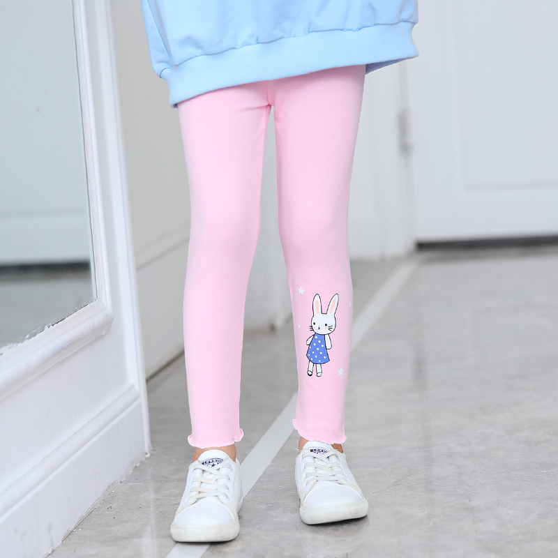 Quần Legging Dài Họa Tiết Thỏ Dễ Thương Cho Bé Gái