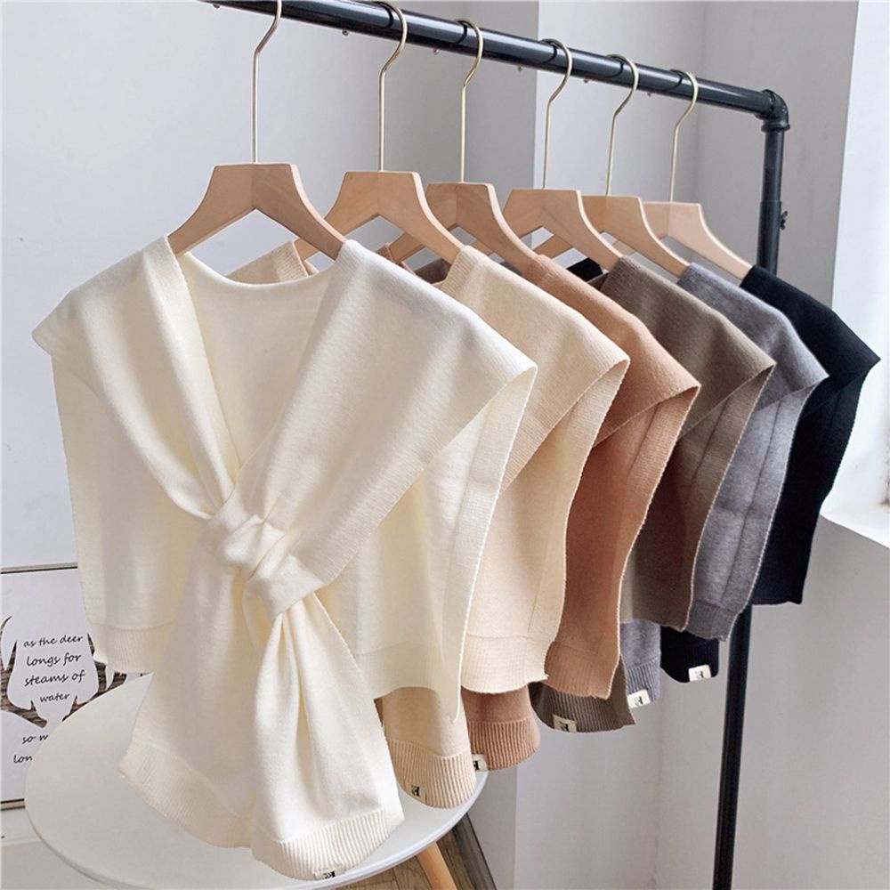 Khăn choàng cổ vải len cashmere màu trơn đơn giản thanh lịch phong cách Hàn Quốc dành cho nữ