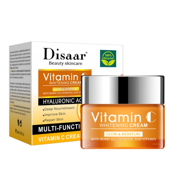 Kem Dưỡng Trắng Da Disaar 50ml Dưỡng Chất Vitamin C &amp; Hyaluronic Acid - Dưỡng ẩm, giảm thâm nám sẹo mụn, giúp da căng mư