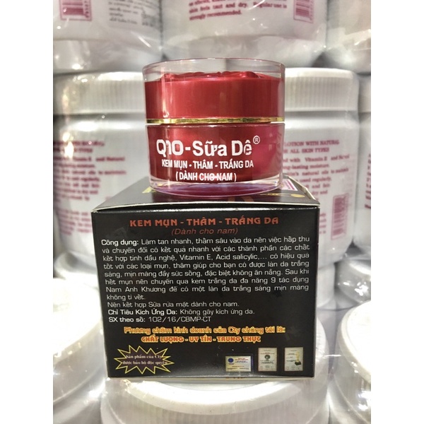 Kem Q10 ốc sên sữa dê mụn ,thâm ,trắng da hủ 12g